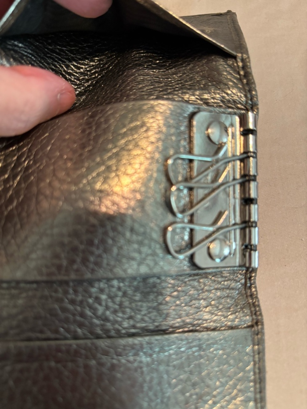 Authentic Prada Metallic Anthracite Leather Key Case – Rare Cahier Hardware - Picture 4 of 11